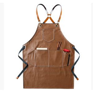 Tabliers de maison en cuir PU imperméable cuisine vaisselle vêtements de travail tabliers Restaurant tablier de jardin - Product Image 5