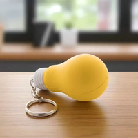 Mainan Bola Anti-Stres Bentuk Lampu, Bahan PU Foam Lembut, Hadiah untuk Promosi & Souvenir Gantungan Kunci