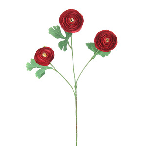 ดอกไม้ประดิษฐ์ กิ่งเดี่ยว ผ้าไหม ดอกบัวแดง ตกแต่งงานแต่งงาน ตกแต่งบ้าน - Product Image 1