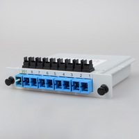 Répartiteur de fibre optique PLC de type cassette 1*8 avec connecteurs SC UPC, pigtail pour FTTH, répartiteur de fibre optique 1:8