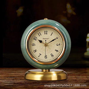 Armen's <b>Table</b> <b>Clock</b> Ceramic Circular Home Decoration Antique Style <b>Clock</b> - Product Image 1