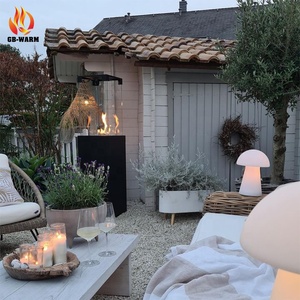 Индивидуальное обслуживание, Заводская стоячая стеклянная стена, наружная газовая пожарная яма с колесами - Product Image 6