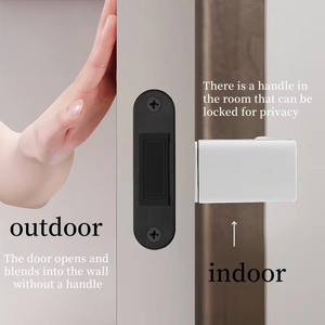 Serrure de porte invisible minimaliste sans poignée, verrou caché pour chambre et salle de bain, quincaillerie de mortaise encastrée pour porte en bois - Product Image 2