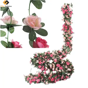 Artificial Rose Vine Flowers Plants Fake peony Flower garland Vine for Wedding Home Party Garden Craft Art Decor Red