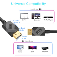 Câble audio-vidéo VCOM 1.4V UHD 1.5m 2m 3m Mâle-Mâle DP 8K 60Hz 4K 144Hz Prix
