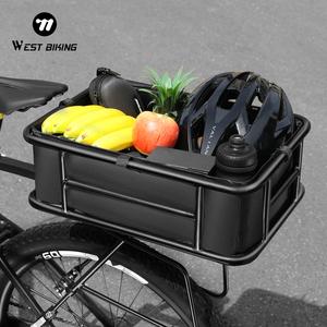 WEST BIKING <span class=keywords><strong>Cesta</strong></span> <span class=keywords><strong>trasera</strong></span> de carga para bicicleta de gran capacidad de aleación de aluminio de alta resistencia - Product Image 1