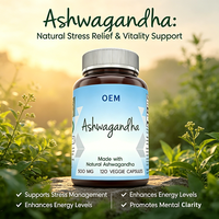 Capsules d'Ashwagandha OEM avec Rhodiola Rosea, Complexe Adaptogène Double pour l'Endurance, l'Énergie, la Force et les Performances Cognitives