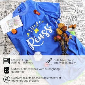 Diylobby Smart 140mm Fer sur Vinyle Bundle pour Cricut Joy Xtra Smart Iron-on Transfer <span class=keywords><strong>Film</strong></span> PU Heat Transfer Vinyl pour T-Shirts - Product Image 2