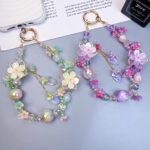 Cadena para teléfono móvil con cuentas, hecha a mano, DIY, clip trasero, llavero, colgante, adorno de alta gama con aspecto premium para colgar en la bolsa, dije para mujer - Product Image 2
