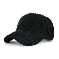 Mode hommes blanc 6 panneau chapeaux hiver velours côtelé personnalisé casquette de baseball chapeau