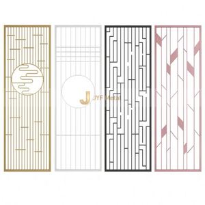 EX396 Paravent en acier inoxydable finition miroir pour décoration intérieure, cloison de séparation finition brossée pour chambre d'hôtel - Product Image 5