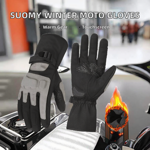 SUOMY Winter Warm Short Full Finger Motorcycle <b>Gloves</b> <b>Touchscreen</b> Compatible Lightweight Unisex Spandex Material - Product Image 2