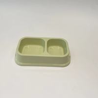 Bol double en plastique pour animaux de compagnie, pour chats et chiens, bol à eau et à nourriture à double usage, design anti-fuite, matériau PP durable, simple pour les petits animaux