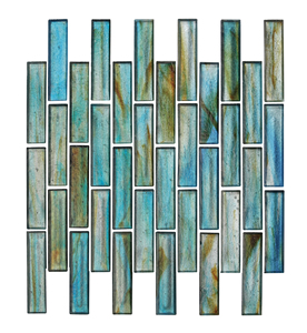 Piastrelle di vetro del Backsplash del bagno di colore verde smeraldo del mosaico della striscia della piscina
