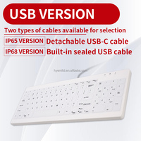 HENGYU Nuevo Teclado Médico USB 3.0 Resistente al Agua, Material de Goma, Membrana, Modo Dual, Programable, 96 Teclas, Sin Retroiluminación, de Escritorio