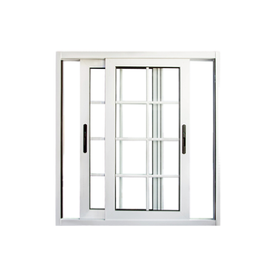 Janela Deslizante de Vidro Temperado Duplo com Estrutura de Alumínio Branca EOKO com Grelha - Product Image 1