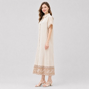 <span class=keywords><strong>Abito</strong></span> chemise midi da donna in viscosa, vestito elegante con stampa paisley e bottoni, <span class=keywords><strong>abito</strong></span> <span class=keywords><strong>lungo</strong></span>. - Product Image 4