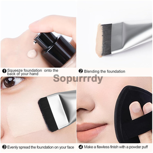 Brocha de Maquillaje Personalizada con Logotipo, Brocha Plana Ultrafina Premium para Base, Sin Absorción de Polvo, Brocha Líquida Sin Costuras, Brocha Transparente para Maquillaje - Product Image 2