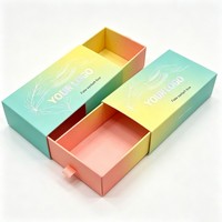 Boîte d'emballage cosmétique magnétique pour faux cils, coulissante, en gros, recyclable, personnalisable, avec conception gratuite, type tiroir en papier