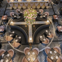 Mobilier de restaurant design : Ensemble table et banquette pour bistro, boîte de nuit, bar et projet de restaurant de luxe (Steakhouse)