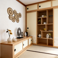 Ensemble de meubles de chambre à coucher multifonctionnels en bois écologique, armoire intégrée, lit tatami avec bureau multifonctionnel