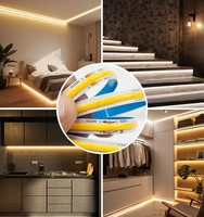 Bande LED COB Intelligente 220V 110V 10m 240LED/m Haute Luminosité RA90 Lumières de Jour pour Alerte Sonore 8mm PCB Blanc CE IP33 10W/m