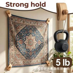 Cross-border solid wood blanket <b>clips</b>, bedroom wall-mounted <b>clips</b>, quilt storage <b>clips</b>, wooden wall <b>hooks</b>, coat racks. - Product Image 3