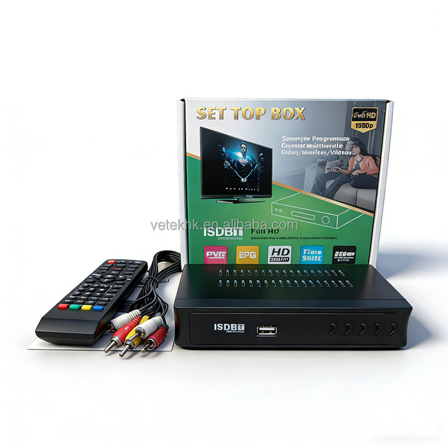 VETEK Factory ISDB-T Dual Core Set Top Box with 802.11n 2.4G/5GHz WiFi 1080P HD TV Receiver and Ethernet
