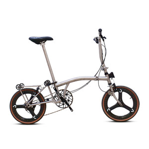 Vélo pliable en titane intégral à trois volets avec 7 vitesses, 7,6 kg, vélos pliants ultralégers et portables pour hommes et femmes - Product Image 1