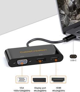 <span class=keywords><strong>Adaptateur</strong></span> MST 3 en 1 Type-C vers <span class=keywords><strong>HDMI</strong></span> <span class=keywords><strong>VGA</strong></span> Display Port Compatible avec MacBook Pro 2020 <span class=keywords><strong>iPad</strong></span> Pro 2018 XPS Spectre x360 Galaxy 10 - Product Image 2
