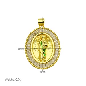 LS-D1142 Collar de Joyería con Colgante de Zirconia de la Virgen María y San Judas, Laminado, de Venta Caliente, para Mujer - Product Image 5