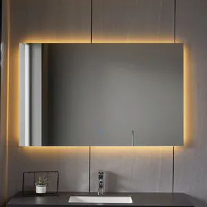 Miroir intelligent Anti-buée rectangulaire, LED, personnalisé, imperméable, de mode, pour vanité de salle de bains, IP44