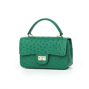Designer luxury ostrich print women's handbag Fashion small ladies single shoulder crossbody bag brand women's small square bag