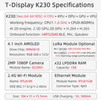 Terminal portable AIoT haute performance T-Display K230, double processeur RISC-V 64 bits 1,6 GHz, processeur octa-core, sortie vidéo HDMI