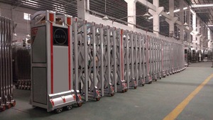 Cổng bảo vệ phong cách tự động điện hàng rào cổng thiết kế đồ họa hiện đại có thể thu vào Hợp kim nhôm cổng QG-L1722 khí công - Product Image 6