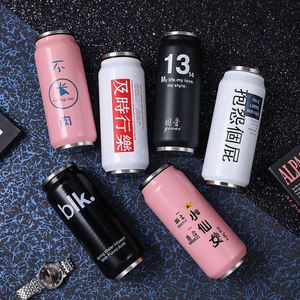 Stainless Steel Tumbler Vacuum Insulated <b>Double</b> <b>Wall</b> Can Shape Travel Mug With Lid Black Blue Red Colors - Product Image 3