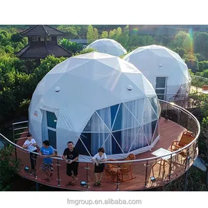 Tenda Besar Kubah Geodesic PVC Anti-Ultraviolet, untuk Tenda Kubah Transparan Yoga Luar Ruangan, Tenda Kubah Berkemah Luar Ruangan