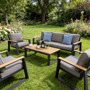Canapé <span class=keywords><strong>de</strong></span> <span class=keywords><strong>jardin</strong></span> imperméable avec table d'appoint, ensemble <span class=keywords><strong>de</strong></span> conversation pour patio, groupe <span class=keywords><strong>de</strong></span> sièges d'extérieur, ensemble <span class=keywords><strong>de</strong></span> bistrot pour terrasse, canapé en métal pour balcon - Product Image 2