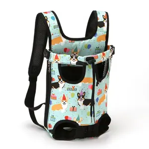 Logo personalizzato Corky Pattern Multi Color Front Pet Cat Dog Carrier zaino borsa da viaggio Pet Backpack Carrier