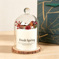 Bougie artisanale en cire de soja style forêt avec parfum de fleur éternelle - Design moderne - Coffret cadeau pour Noël, anniversaire, fêtes