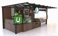 Kiosque commercial commercial kiosque à café central comptoir d'affichage en acier inoxydable meubles de stand de café à vendre