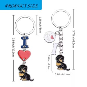 Personalizado esmalte lindo Animal perro cachorro Bulldog francés Frenchie llaveros Metal llaveros colgante personalizado Frenchie llavero - Product Image 2