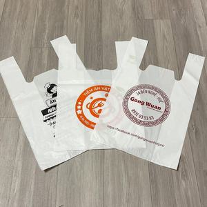 Bolsas de Plástico Blancas de HDPE/LDPE Tipo Camiseta para Minoristas, Supermercados, Comestibles, Comida para Llevar, Bolsas de Polietileno para Compras - Product Image 1