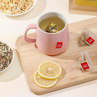 Thé au citron et au gingembre 100% naturel, herbes saines, feuilles entières aromatisées, options d'emballage variées : sachet, vrac, boîte, tasse, emballage sous vide, bouteille