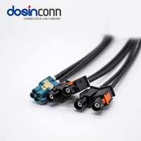 Connecteur de fil électrique automobile haute vitesse Z Code bleu eau vers un code mâle femelle noir MATE-AX Mini FAKRA 4 en 1