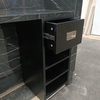 Comptoir de caisse en marbre noir de haute qualité, moderne, de petite taille, pour magasin de vêtements, mobilier de réception