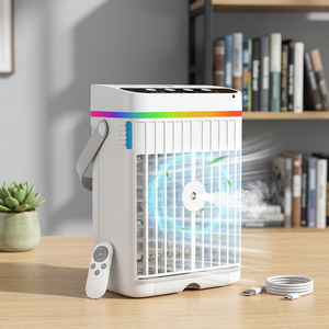Ventilateur de climatisation intelligent en plastique pour la maison, portable, 3 vitesses, faible bruit (36-45 dB), économe en énergie, télécommande, minuterie, petit format - Product Image 3