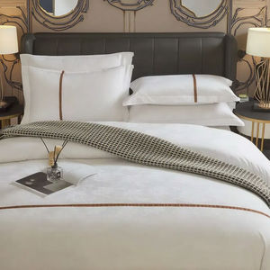 300TC 100% algodón funda nórdica de lujo juego de <span class=keywords><strong>cama</strong></span> 100% juegos de <span class=keywords><strong>cama</strong></span> de algodón blanco Hotel Queen King Size juego de <span class=keywords><strong>cama</strong></span> sábana - Product Image 1