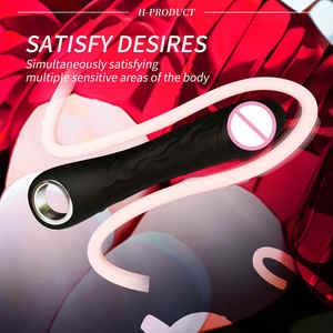 Kadın 18cm elektrikli kauçuk Dick seks oyuncak g-klitoris stimülatörü vibratör yalama dil vibratör çift vibratörler - Product Image 3