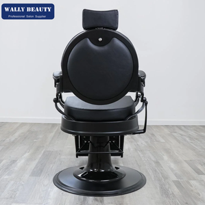 Sillón de Barbería de Lujo Vintage de Cuero Marrón Reclinable con Bomba Hidráulica de Alta Resistencia para Peluquería y Estilismo - Product Image 6